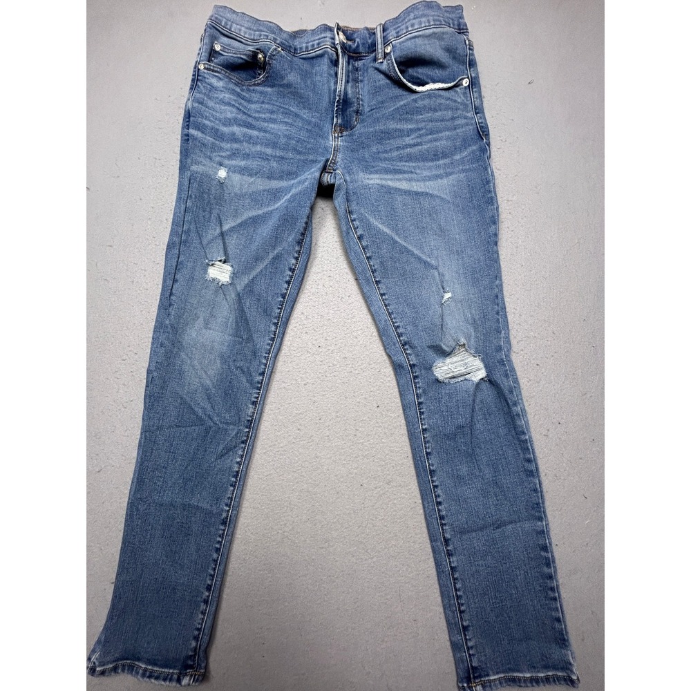 Arizona Jean Co Skinny Jeans Cotton Blend Blue Distressed 32x30 Mens